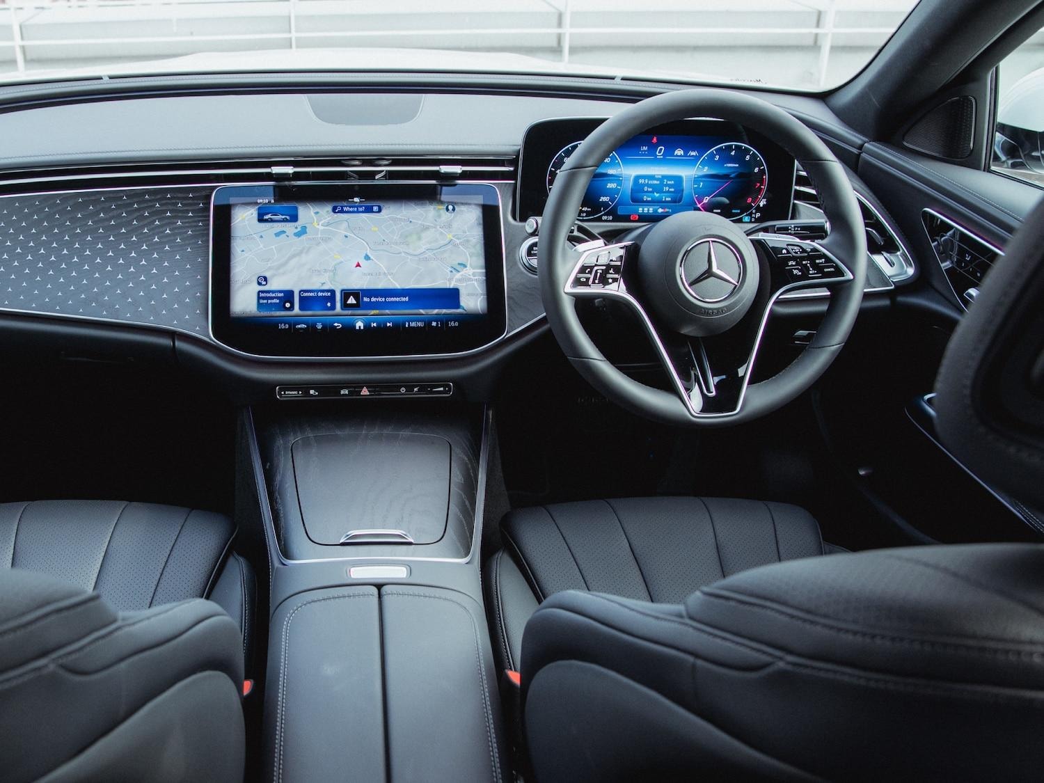 Mercedes-Benz E-Class luxury rear cabin interior